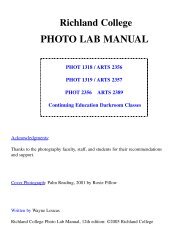 Photo Lab Manual (PDF) - Richland College