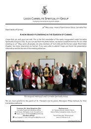 Leeds CSG Newsletter 1 - British Province of Carmelite Friars