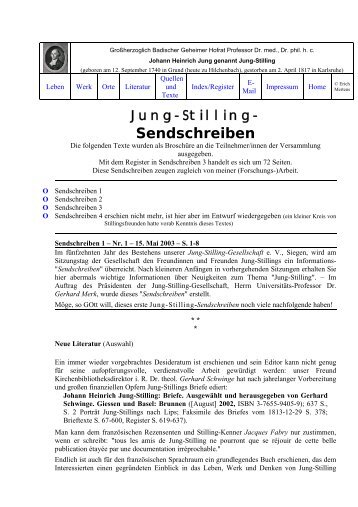Sendschreiben - Jung-Stilling-Forschung