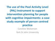 The use of the Pool Activity Level (PAL ... - Pacific University