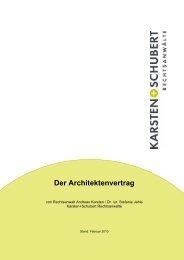 Der Architektenvertrag - Karsten + Schubert