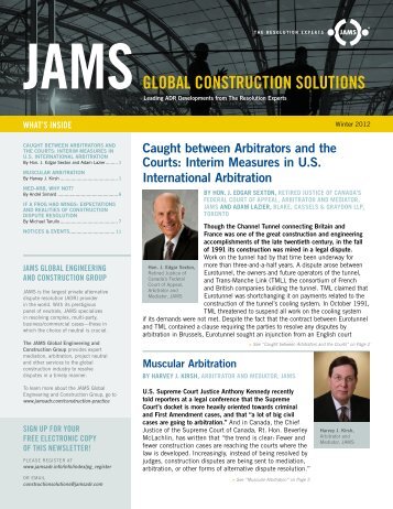 JAMS Global Construction Solutions Newsletter, Winter 2012