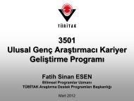 Fatih Sinan Esen-TÃBÄ°TAK 3501 ProgramÄ± - Proje Destek Ofisi