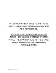 Interview Check Sheet