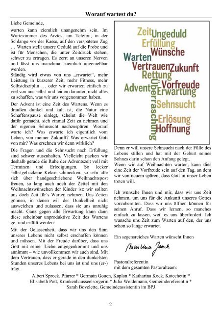 Weihnachtsbrief 2011 - St. Vicelin