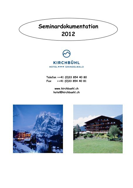 Seminar-Dokumentation PDF - Hotel Kirchbühl Grindelwald