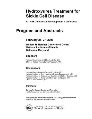 Hydroxyurea Treatment for Sickle Cell Disease Program and Abstracts