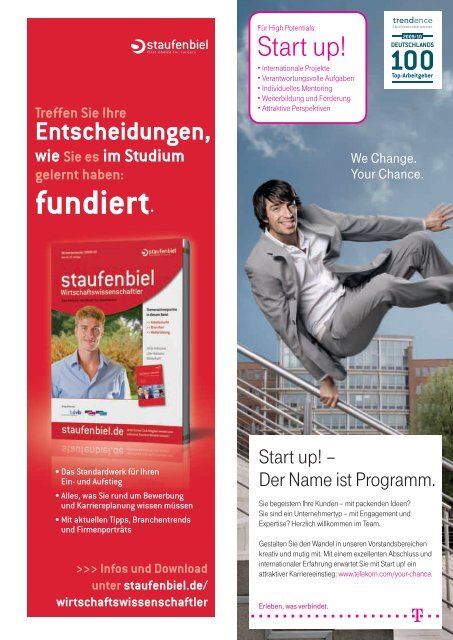 Ausgabe 4/2009 - Staufenbiel Karrieremagazin