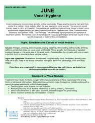 June: Vocal Hygiene