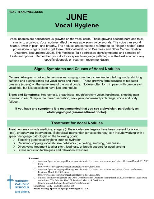 June: Vocal Hygiene