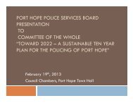 PSB 10 Year Plan - Port Hope