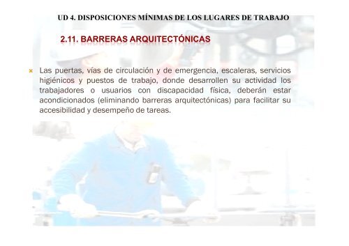 UD 4. DISPOSICIONES MÍNIMAS DE LOS LUGARES DE TRABAJO ...