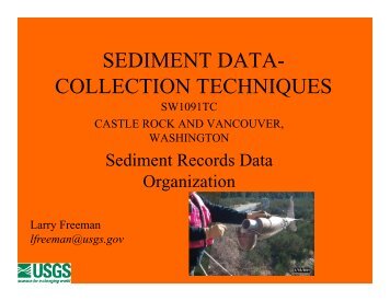 SEDIMENT DATA- COLLECTION TECHNIQUES