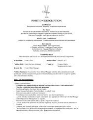 position description - Vintage Hotels