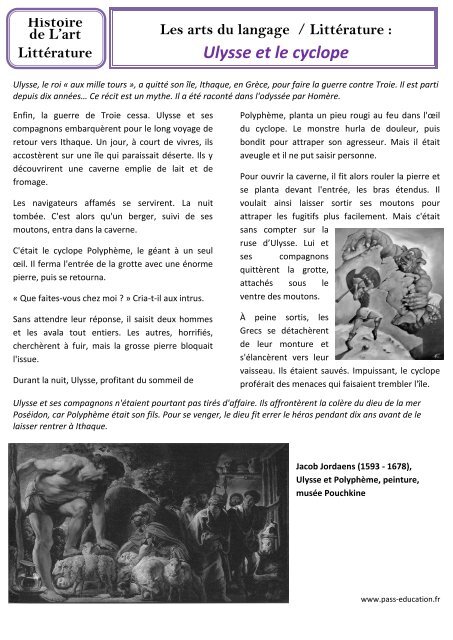 Ulysse Et Le Cyclope Pass Education