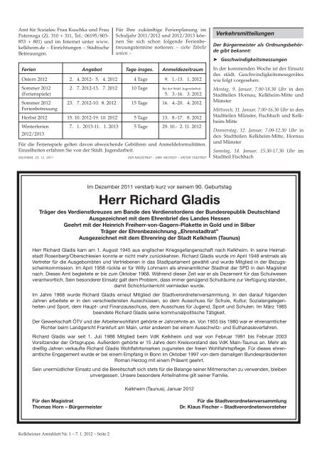 Herr Richard Gladis - in Kelkheim