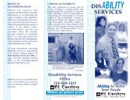 Disability Services Brochure - El Centro College
