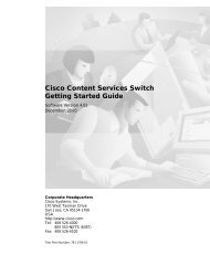 Cisco Content Services Switch Getting Started Guide