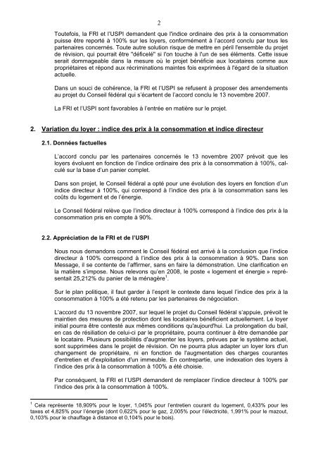 Prise de position 08.081 Message relatif Ã  la modification du ... - Uspi