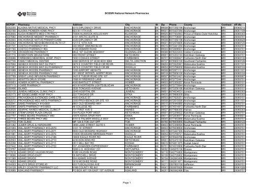 BCBSRI National Network Pharmacies NCPDP Pharmacy Address ...