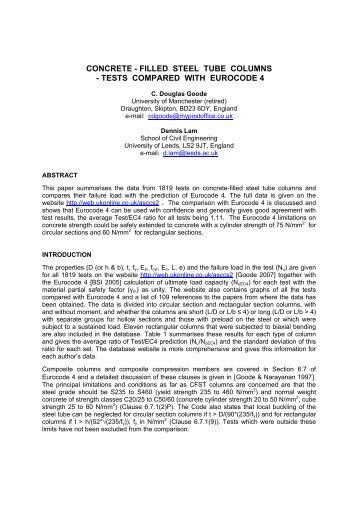 concrete - filled steel tube columns - tests ... - CCVI Information