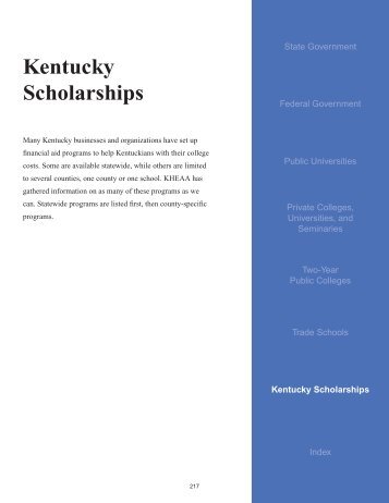 Kentucky Scholarships - KHEAA