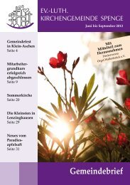 Gemeindebrief - Evangelische Kirchengemeinde Spenge