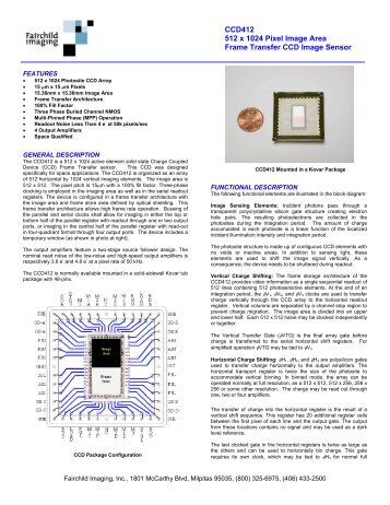 CCD 412 Data Sheet - Fairchild Imaging