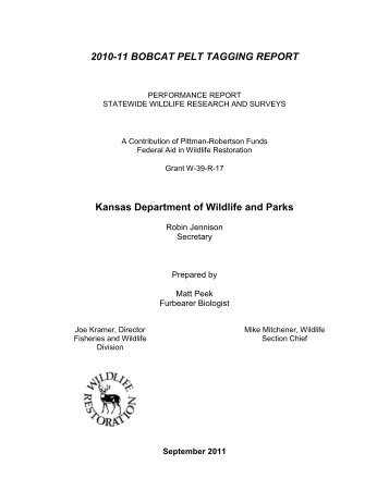 2010-11 BOBCAT PELT TAGGING REPORT Kansas ... - kdwpt