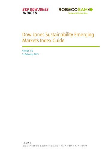 Dow Jones Sustainability Emerging Markets Index Guide - Spainsif