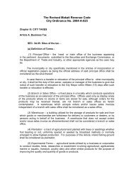 The Revised Makati Revenue Code City Ordinance No. 2004-A-025