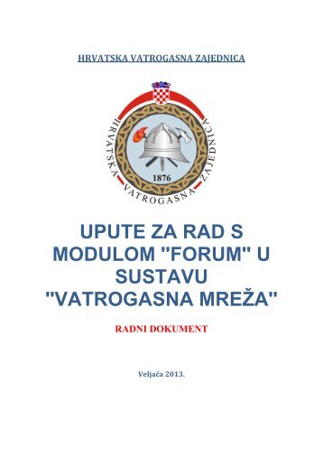 UPUTE ZA RAD S MODULOM ''FORUM'' U SUSTAVU ...