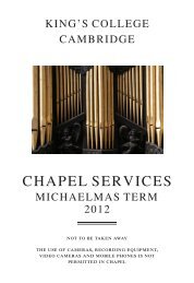 Download the services booklet - King's College