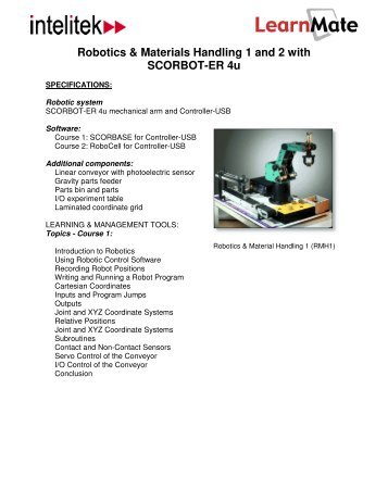 Robotics & Materials Handling 1 and 2 with SCORBOT-ER ... - Intelitek