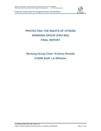 PRO WG Report - GNSO - icann