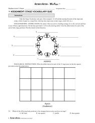 ASSIGNMENT- STAGE VOCABULARY QUIZ