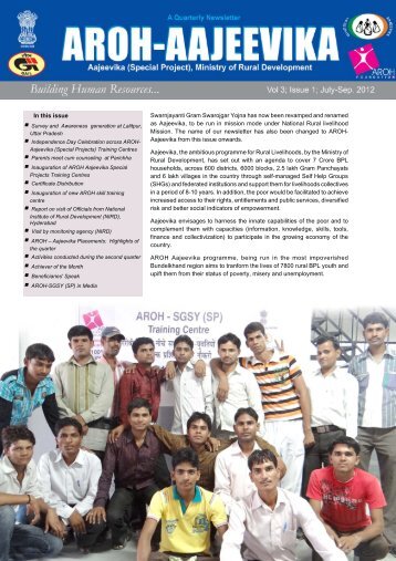 SGSY - July to Sep 2012 - Aroh Foundation