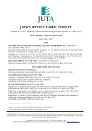 Download the PDF version of Juta's Weekly Statutes ... - Juta - Law