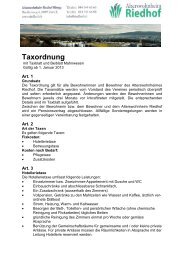 Taxordnung 2013 - Riedhof