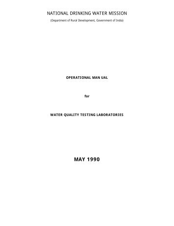 Operational Manual for Water Quality Testing Laboratories, 1990