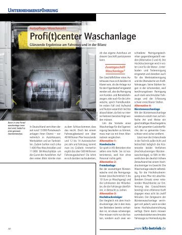 Profi(t)center Waschanlage - Kfz-Betrieb