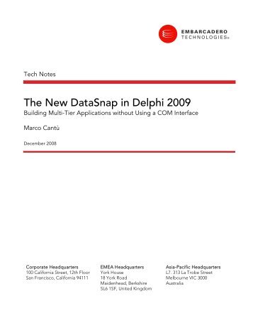 The New DataSnap in Delphi 2009 - Embarcadero