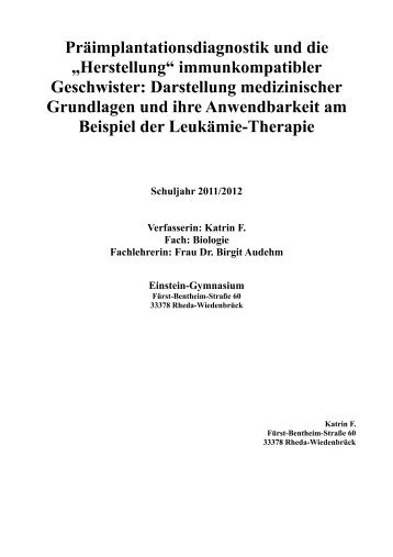 Facharbeit als PDF - Einstein-Gymnasium Rheda-WiedenbrÃ¼ck