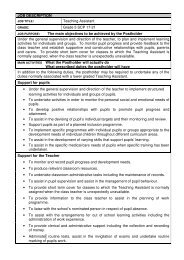 JOB DESCRIPTION Teaching Assistant Grade 5 SCP 17-21 The ...