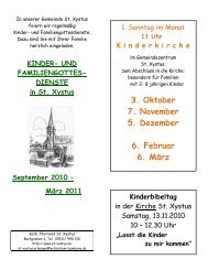 UND FAMILIENGOTTES- DIENSTE in St. Xystus September 2010