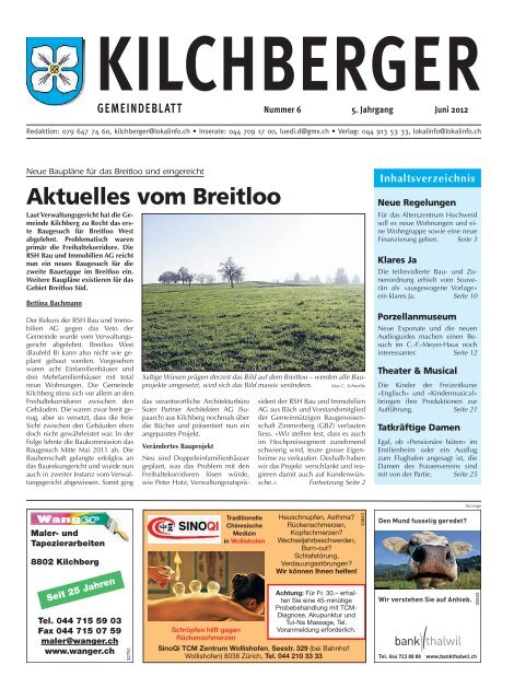 Kilchberger Gemeindeblatt Juni 2012 - Gemeinde Kilchberg