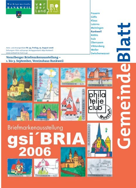 Vorarlberger Briefmarkenausstellung â€“ 1. bis 3 ... - Gemeinde Klaus