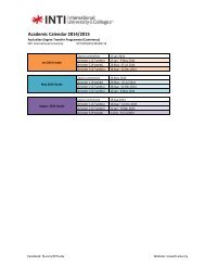 Academic Calendar 2013/2014 - INTI International University