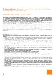 Conditions Spécifiques Optimale pro internet illimité + 1h ... - Orange