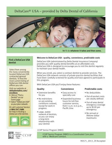 DeltaCare® USA – provided by Delta Dental of California - CCHP